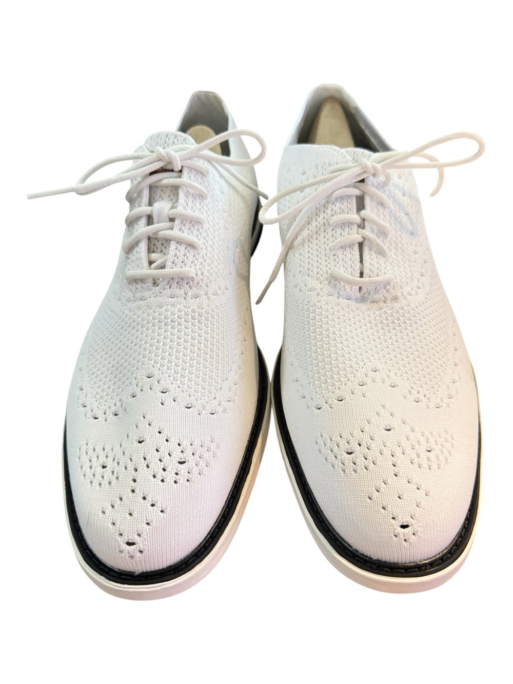 Cole Haan GrandEvolution Men’s 11.5 White Knit Oxford Dress Shoes NWOB